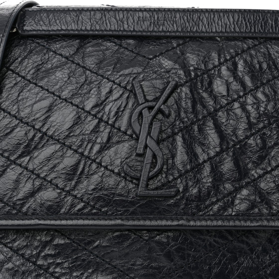 Crinkled Calfskin Matelasse Monogram Medium Niki Chain Satchel Deep Marine - Image 8