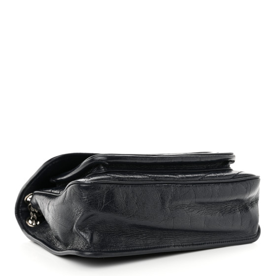 Crinkled Calfskin Matelasse Monogram Medium Niki Chain Satchel Deep Marine - Image 4