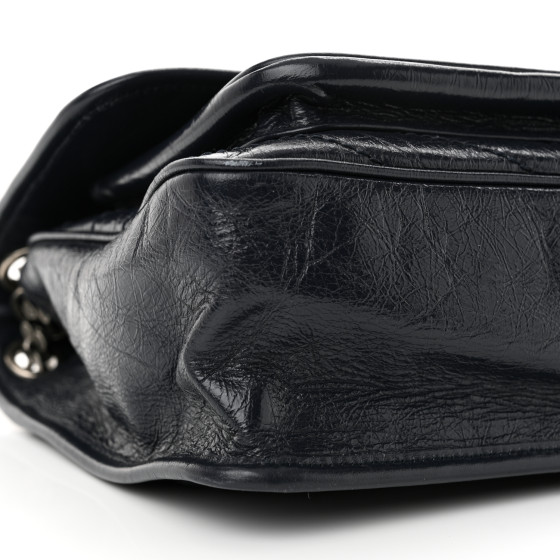 Crinkled Calfskin Matelasse Monogram Medium Niki Chain Satchel Deep Marine - Image 9