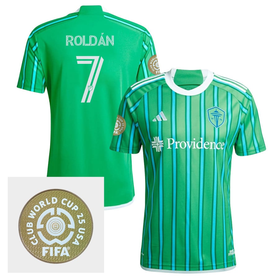 Cristian Roldn 7 Seattle Sounders FC 2024 The Anniversary Kit FIFA Club World Cup 25 USA Patch Men Jersey - Green