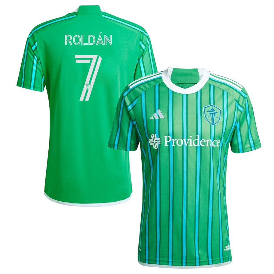 Cristian Roldn 7 Seattle Sounders FC 2024 The Anniversary Kit Men Jersey - Green