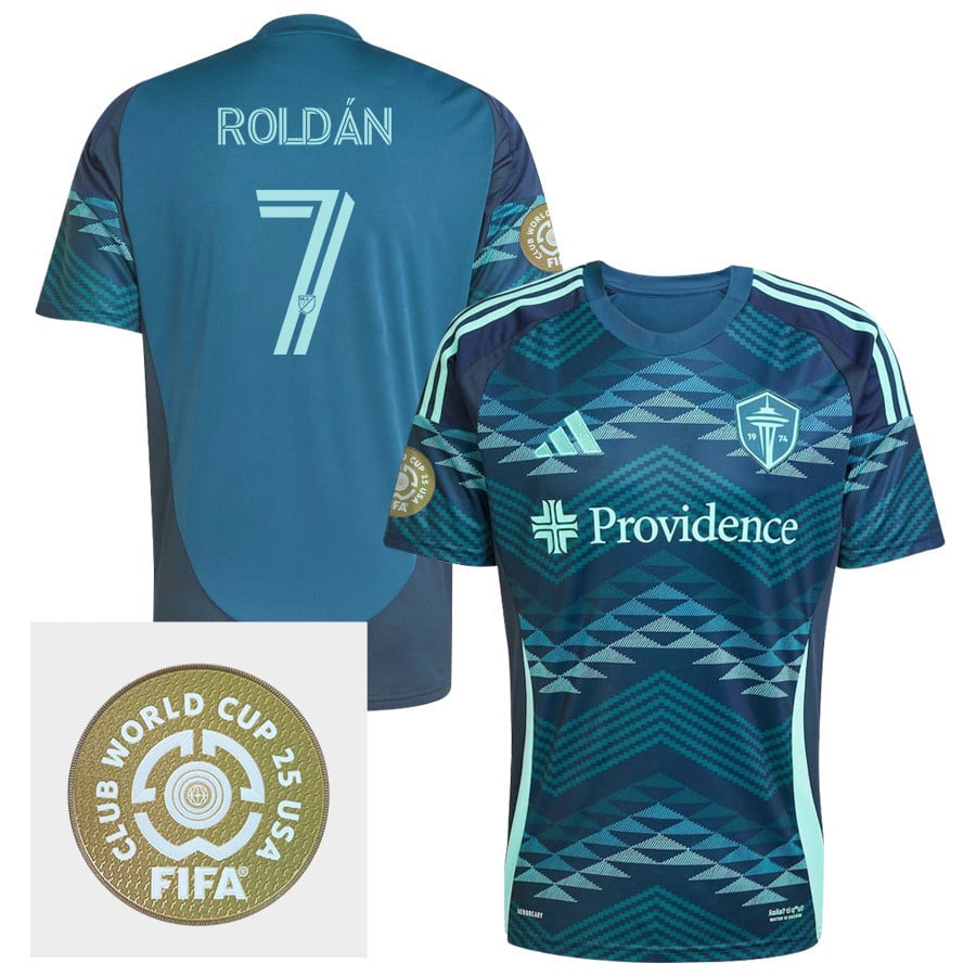 Cristian Roldn 7 Seattle Sounders FC 2025 The Salish Sea Kit FIFA Club World Cup 25 USA Patch Men Jersey - Blue