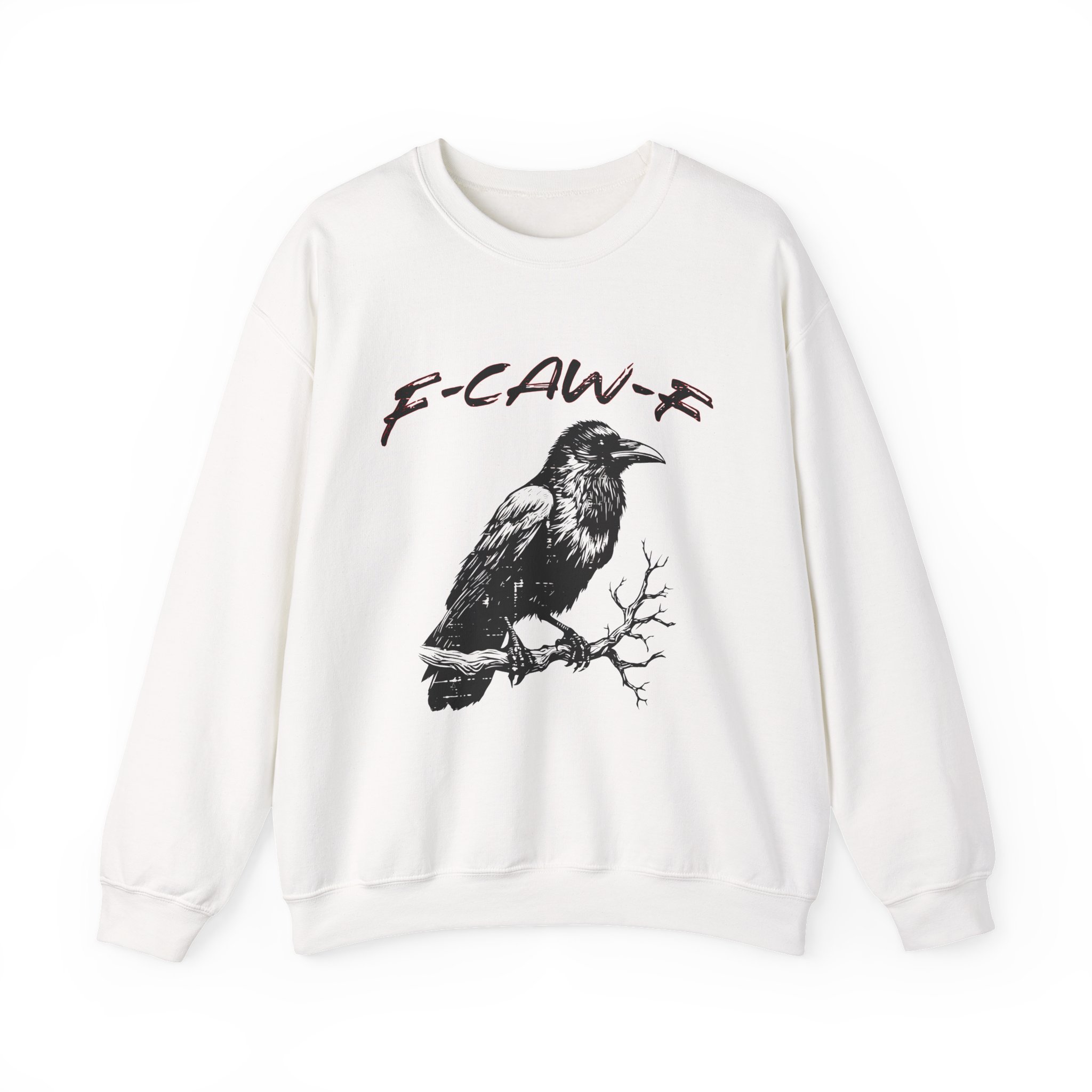Crow Sketch Sweatshirt — F-CAW-F Raven Graphic Crewneck