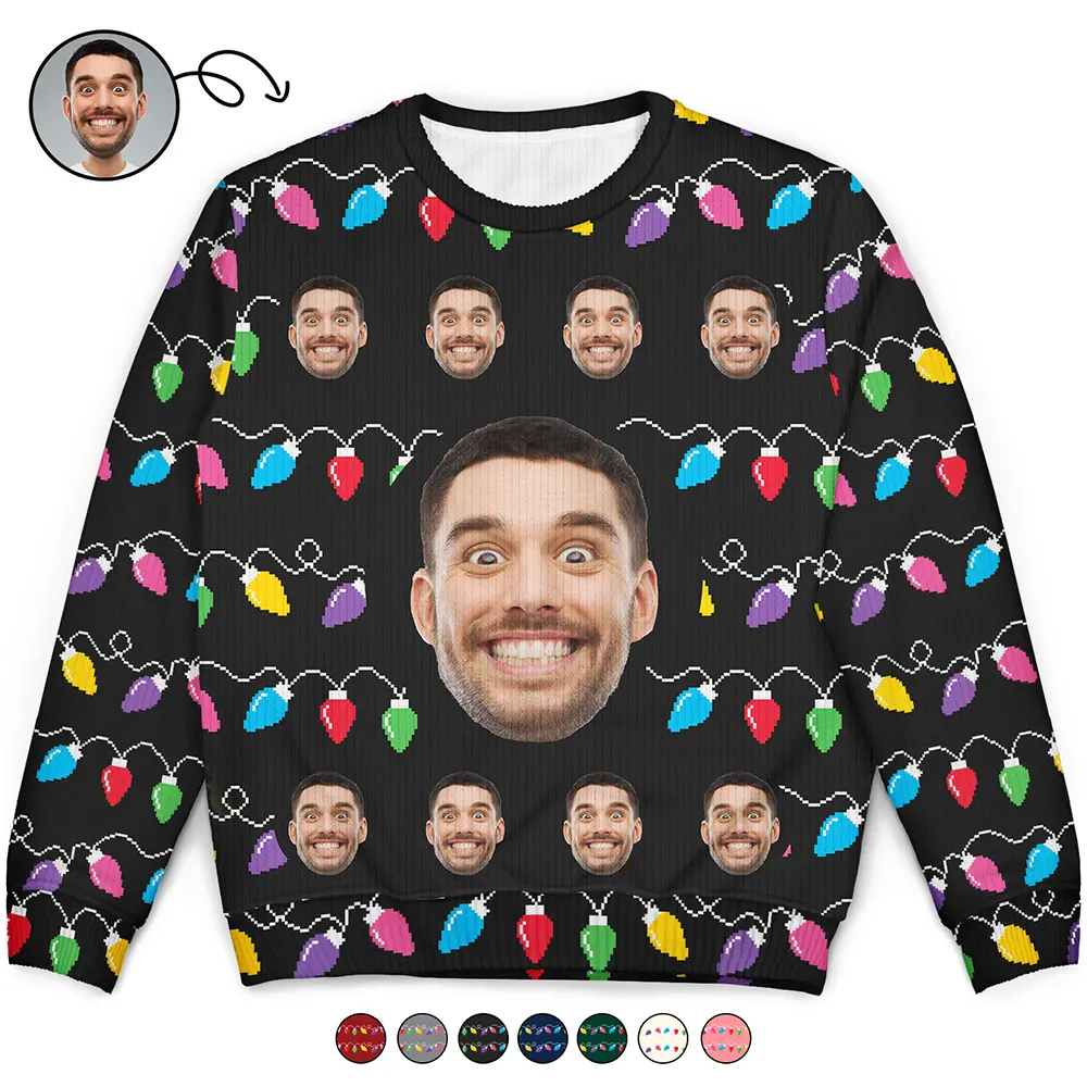 Custom Photo This Is My Ugly Sweater - Personalized Unisex Ugly Sweater