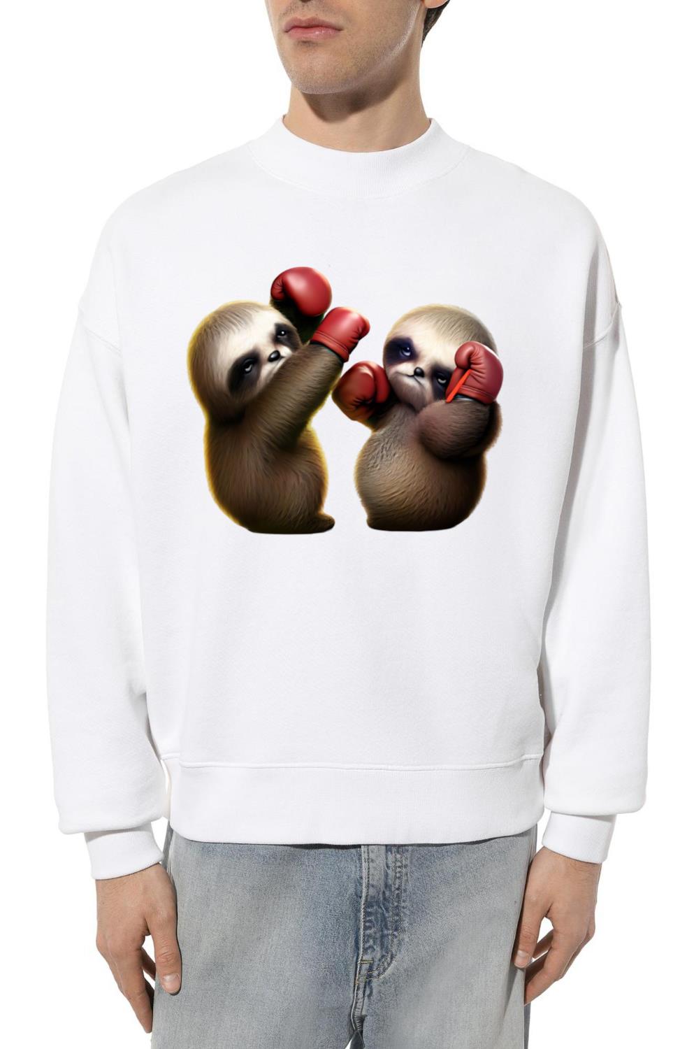 Cute baby sloths in a boxing match - Unisex Sweatshirt