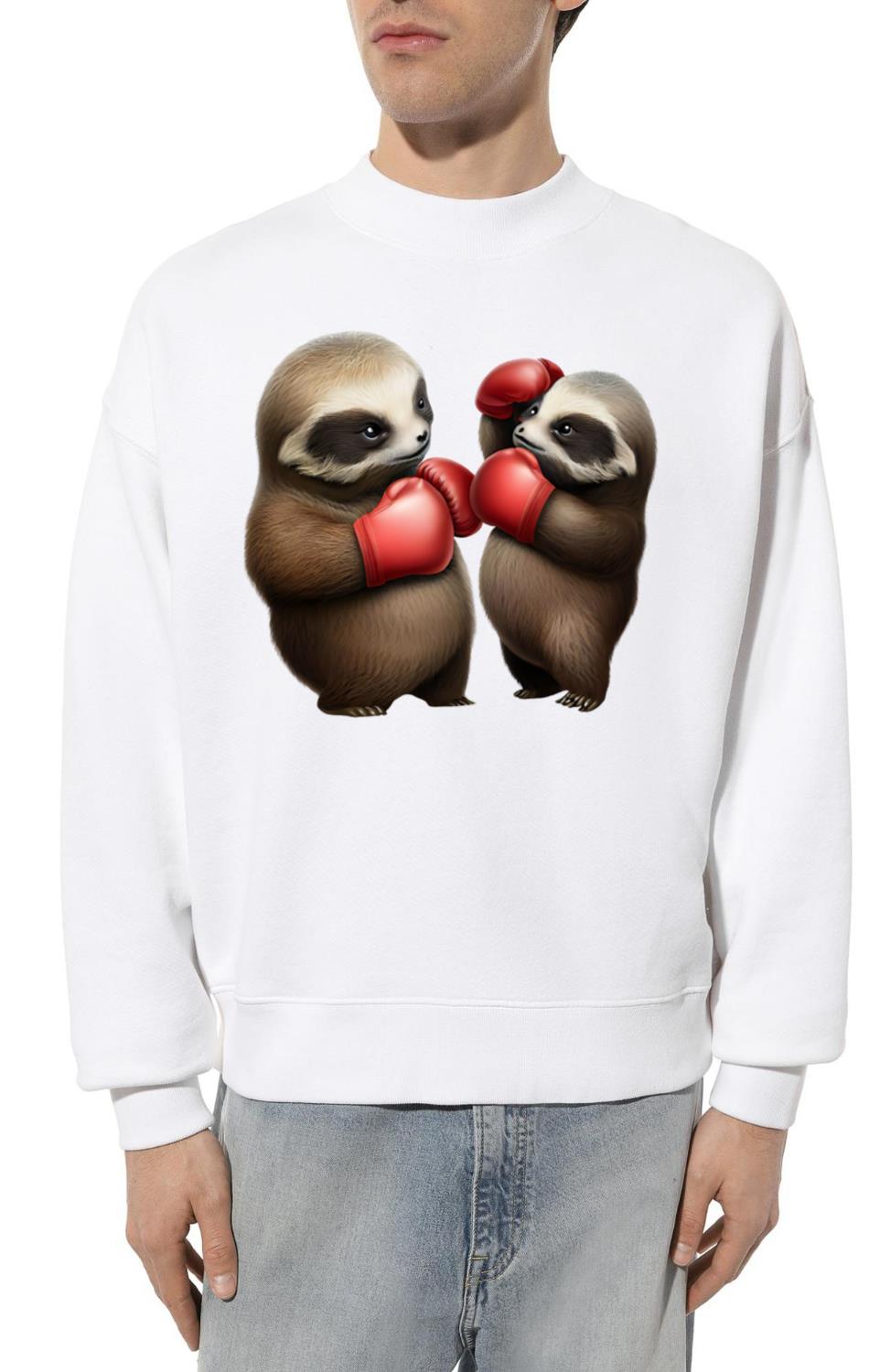 Cute baby sloths in a boxing match_1 - Unisex Sweatshirt
