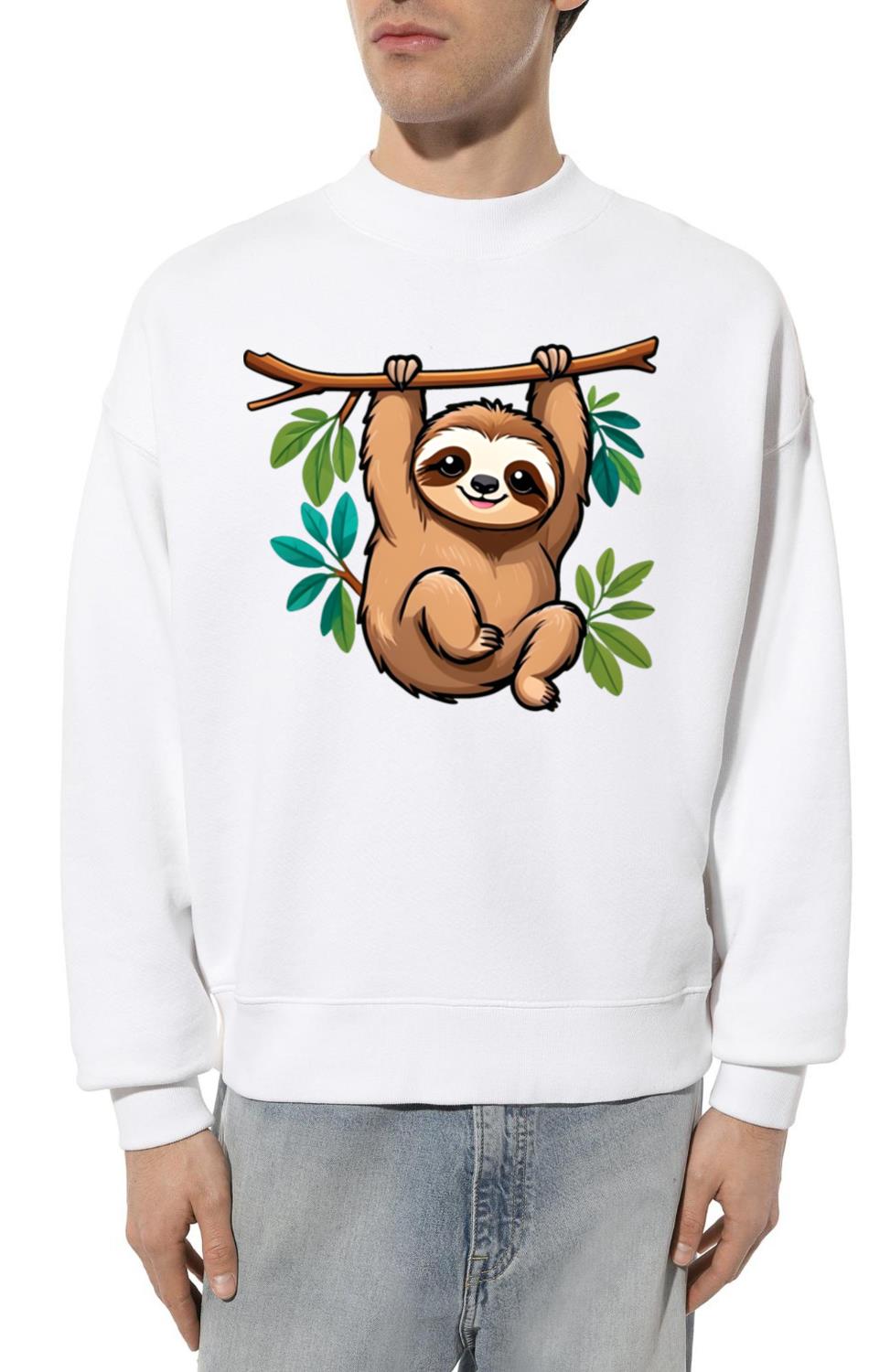 Cute Happy Cartoon Sloth - Unisex Sweatshirt