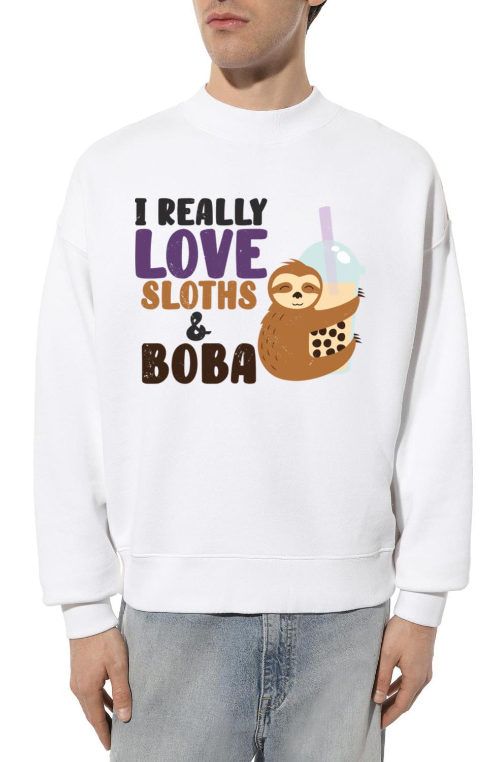 Cute Lazy Sloth Boba Tea Sweet Bubble Tea - Unisex Sweatshirt