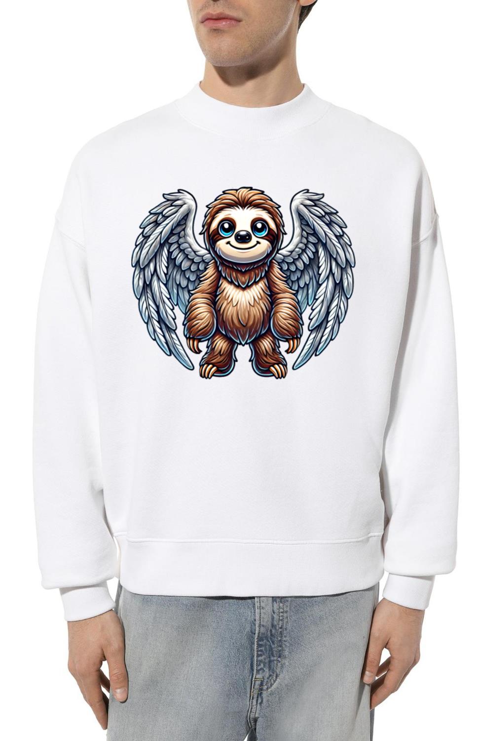 Cute sloth angel wings cartoon style sweet - Unisex Sweatshirt