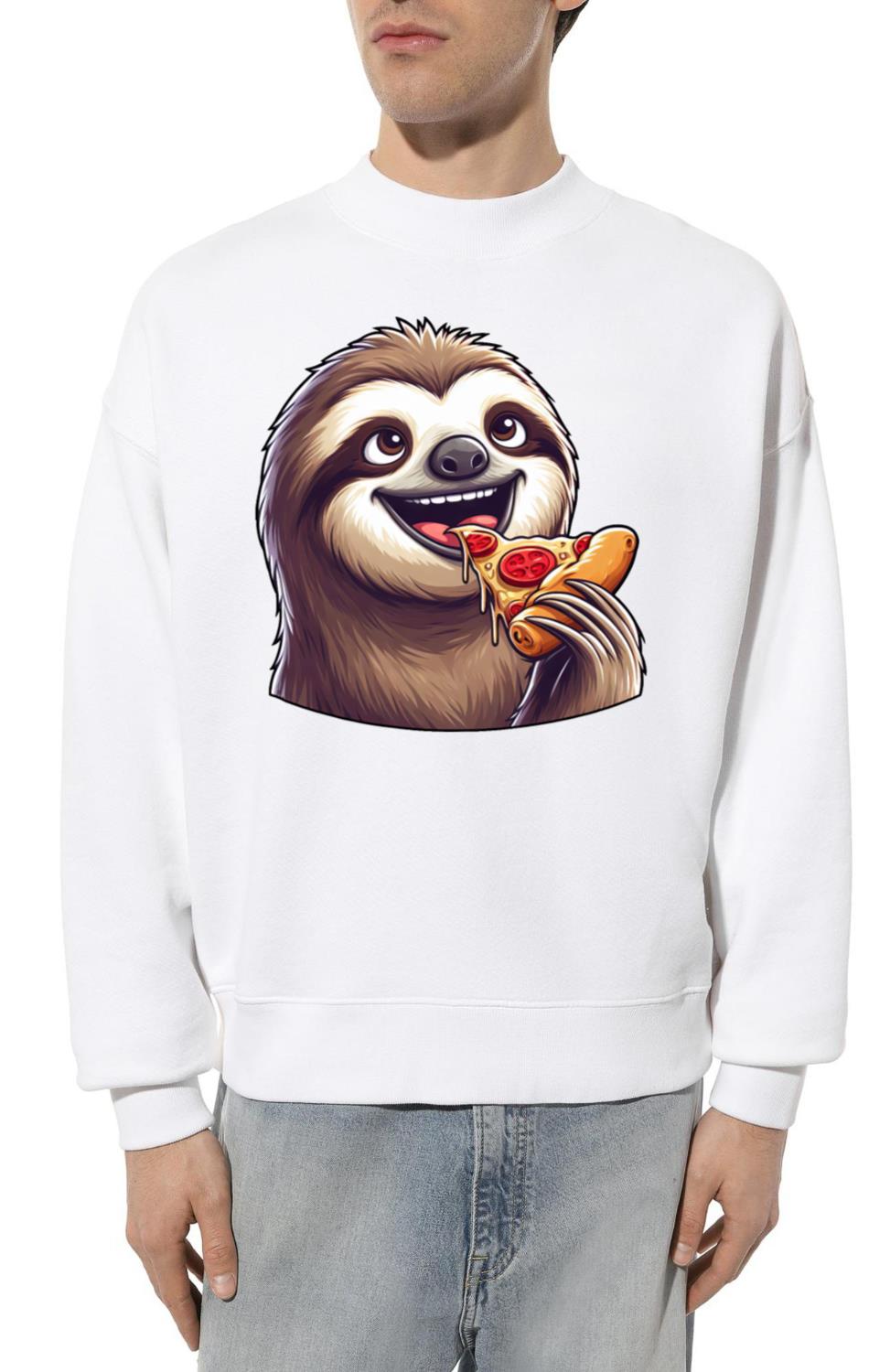 Cute sloth cartoon pizza pizza lover - Unisex Sweatshirt