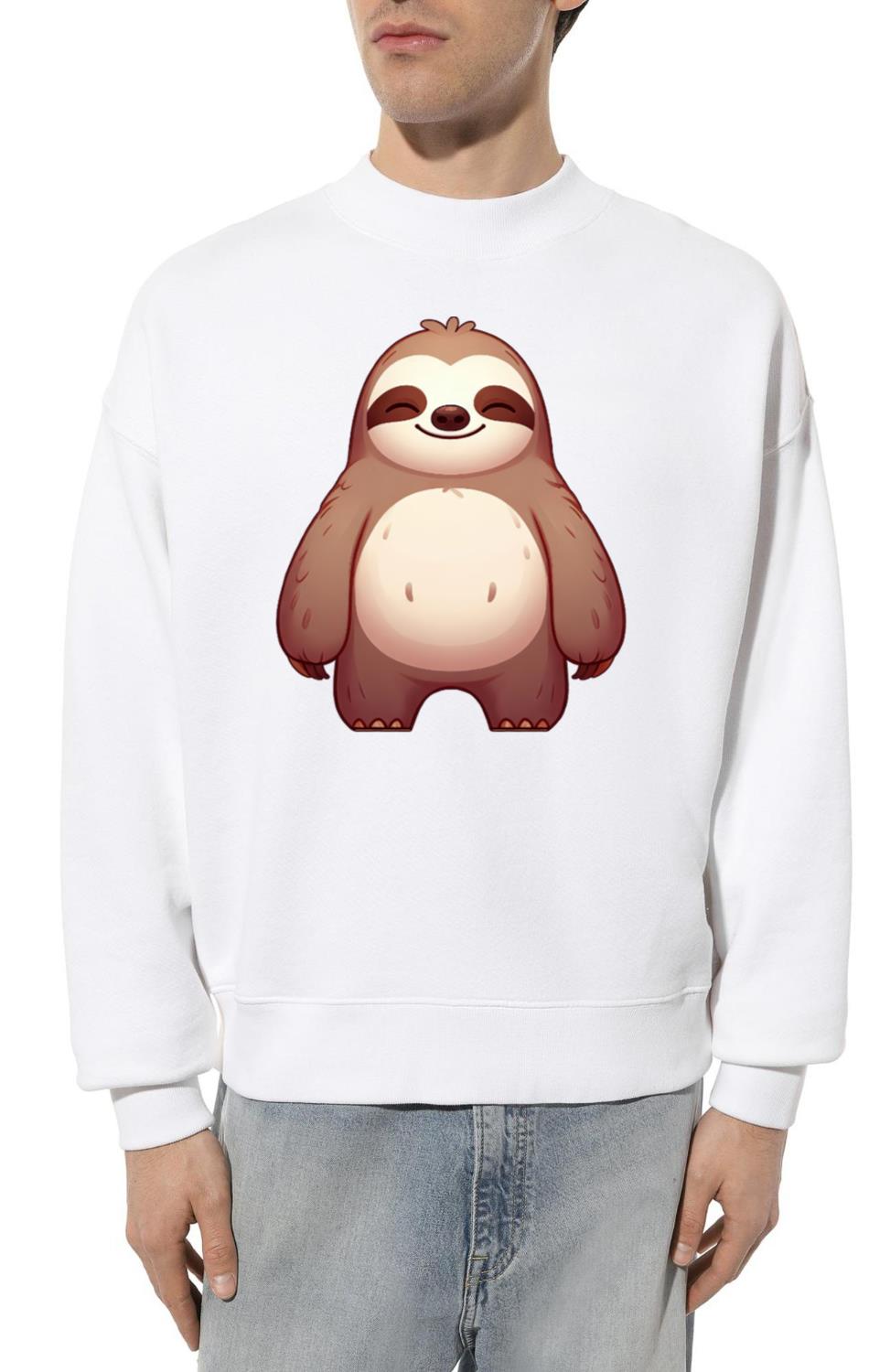 Cute Sloth Cartoon Relaxed Happy - Unisex Sweatshirt