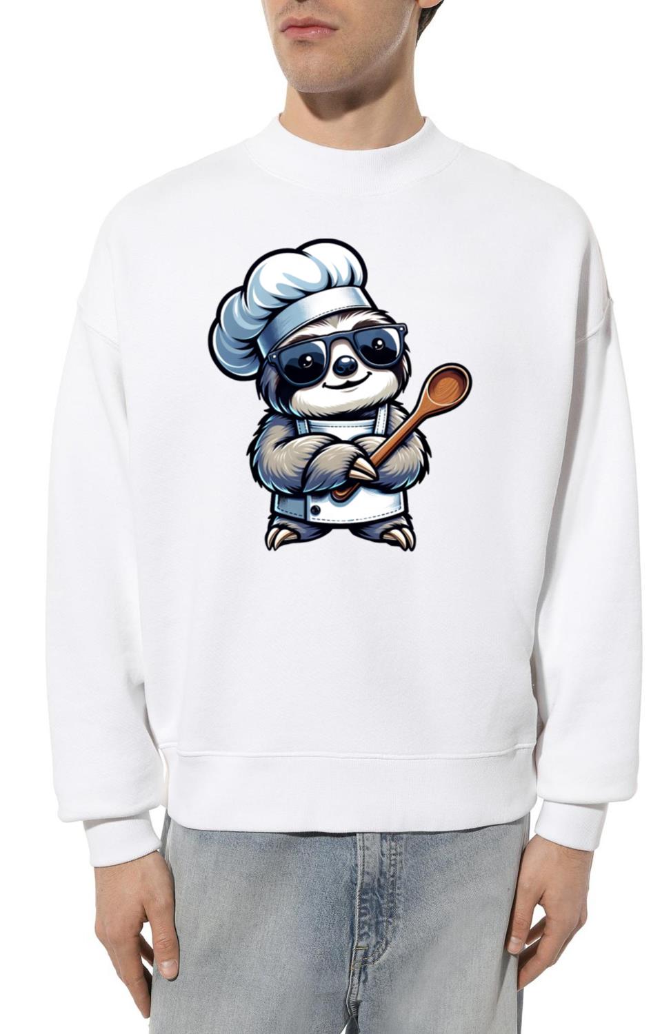 Cute Sloth Chef Comic Design - Unisex Sweatshirt