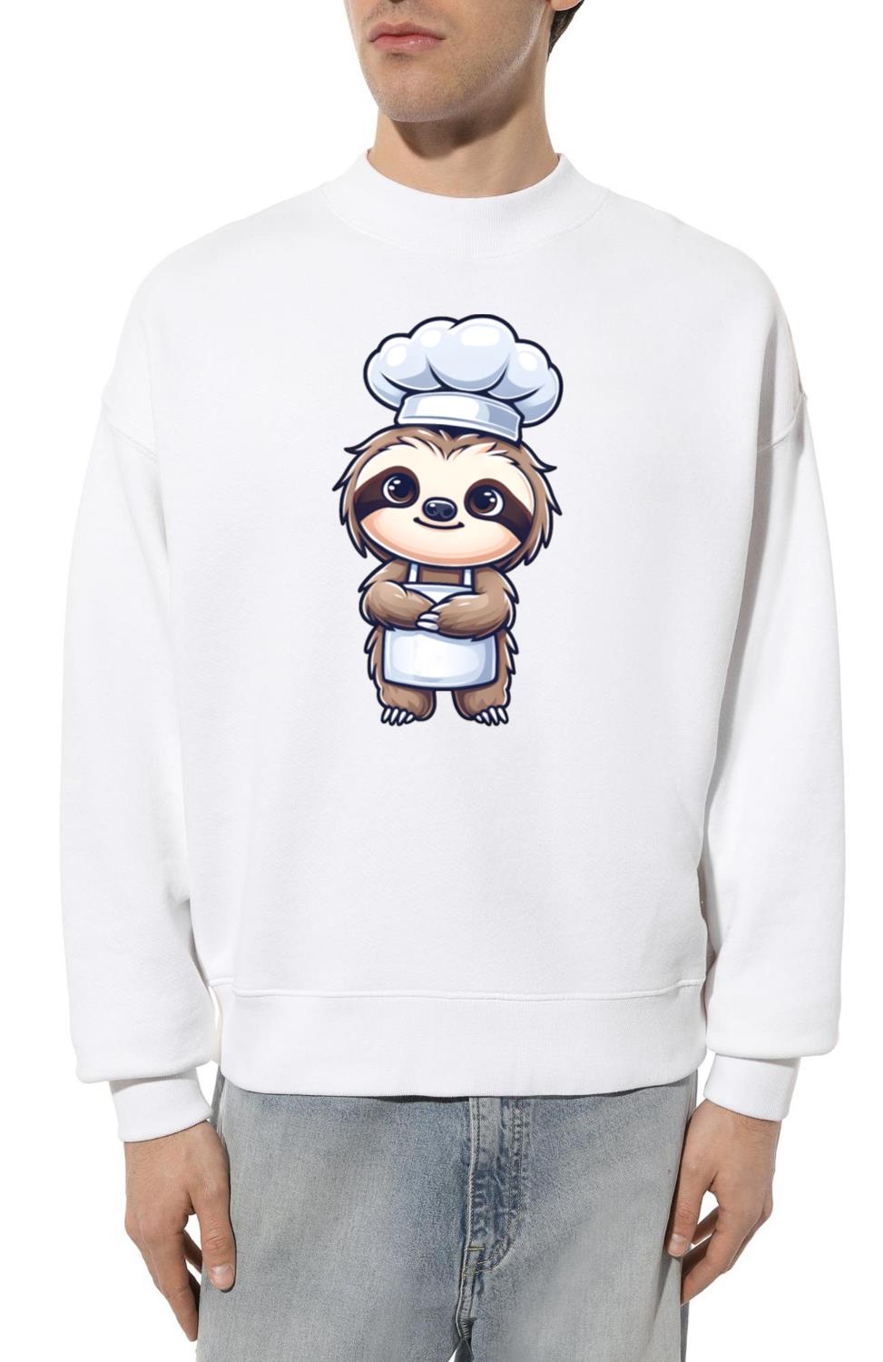 Cute sloth cook chef kitchen artist - Unisex Sweatshirt