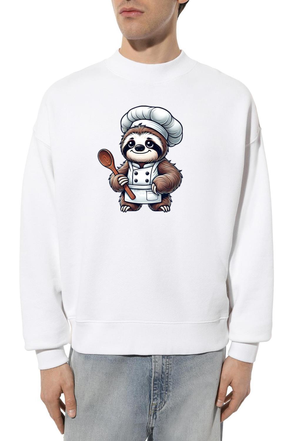 Cute sloth cook chef kitchen cooking food - Unisex Sweatshirt