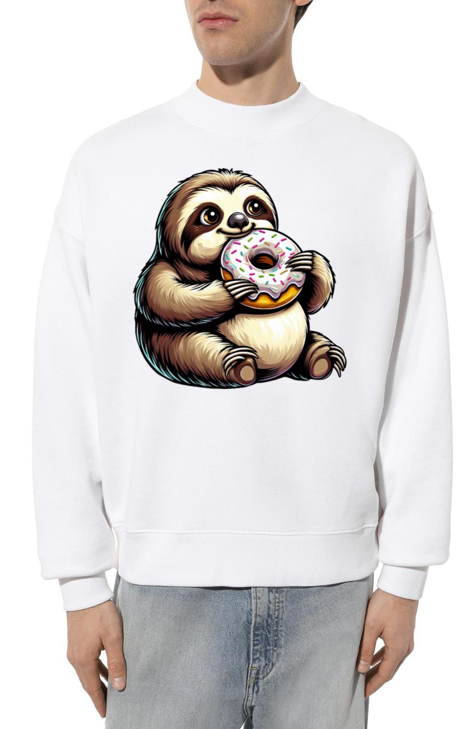 Cute Sloth Donut Cartoon Animal - Unisex Sweatshirt