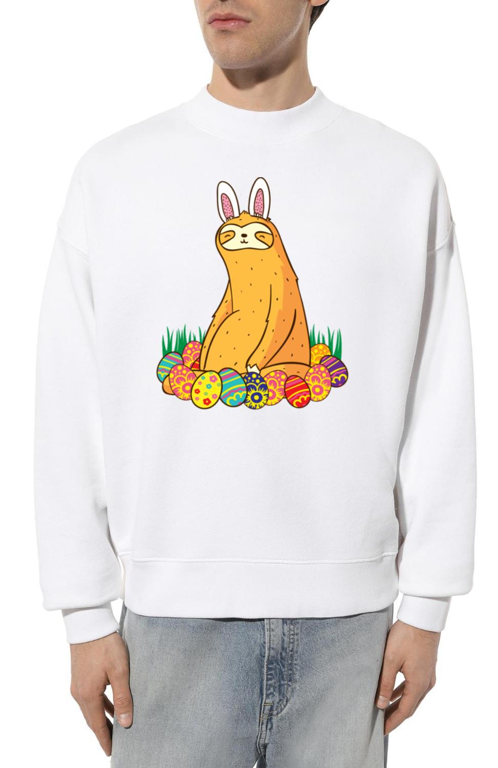 Cute Sloth Easter Funny Bunny Gift - Unisex Sweatshirt