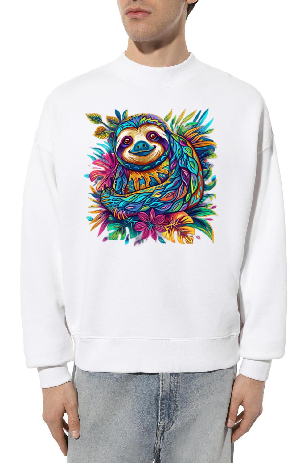 Cute Sloth Jungle Rainbow Botanical Animal - Unisex Sweatshirt