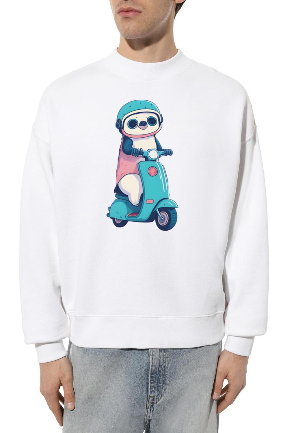 Cute Sloth Riding a Scooter - Unisex Sweatshirt