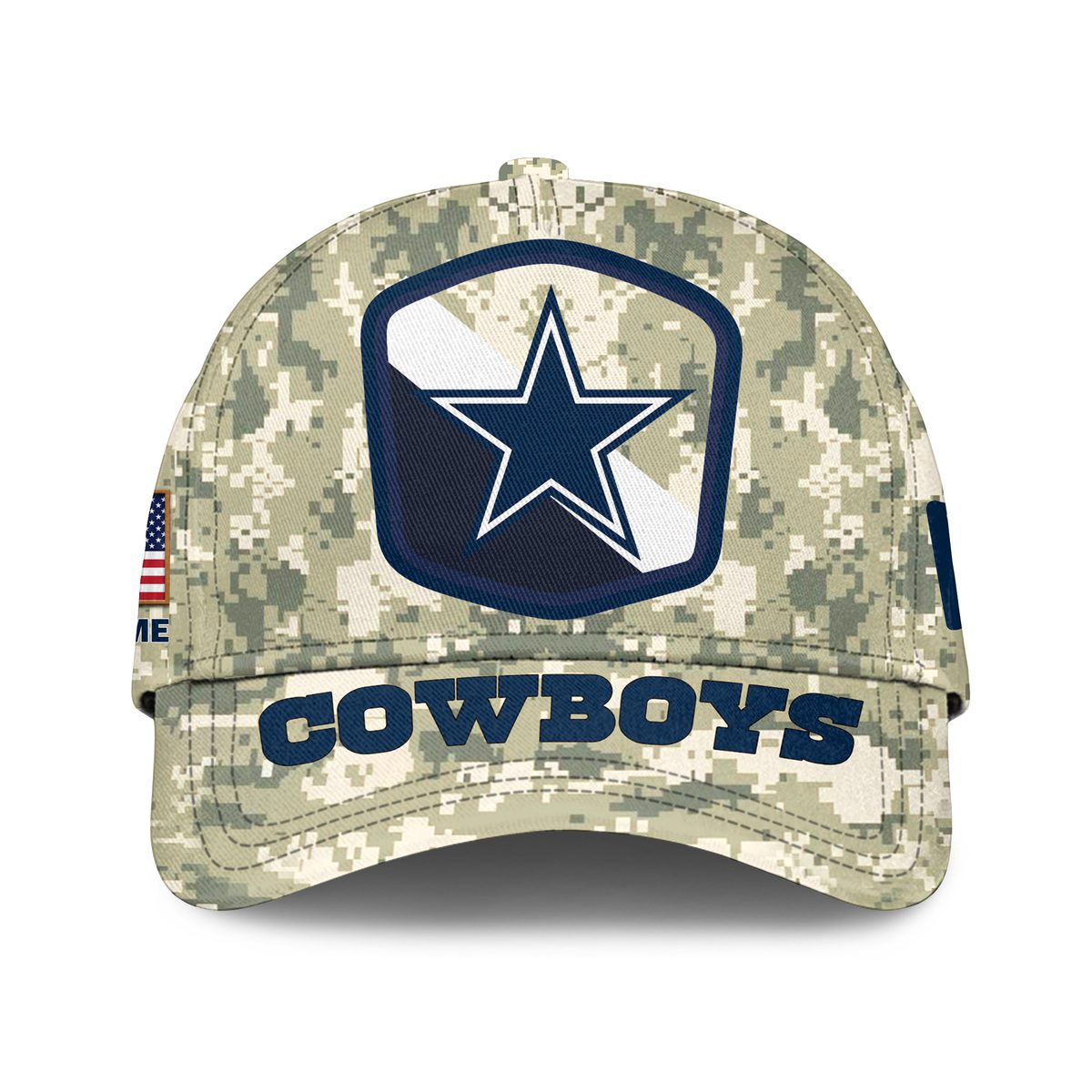 Dallas Cowboys Camo Salute To Service Personalized Classic Baseball Cap