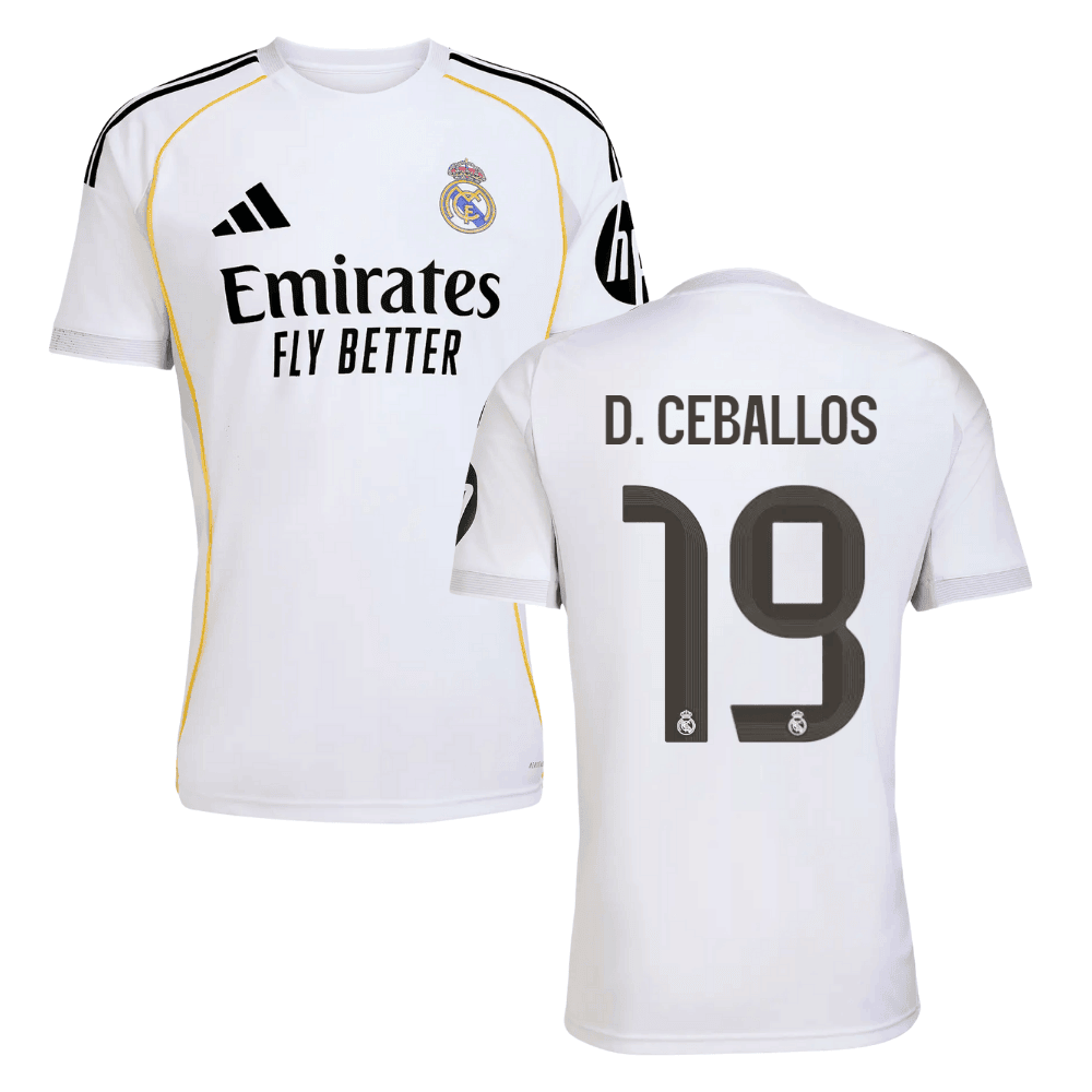 Dani Ceballos 19 Real Madrid 2025/26 Home Men Jersey - White