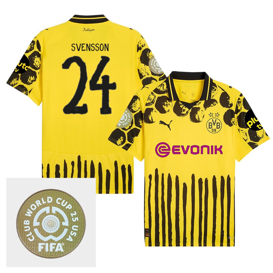 Daniel Svensson 24 Borussia Dortmund x KidSuper 2025/26 FIFA Club World Cup 25 USA Patch Men Jersey - Yellow