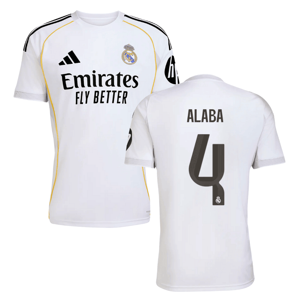 David Alaba 4 Real Madrid 2025/26 Home Men Jersey - White