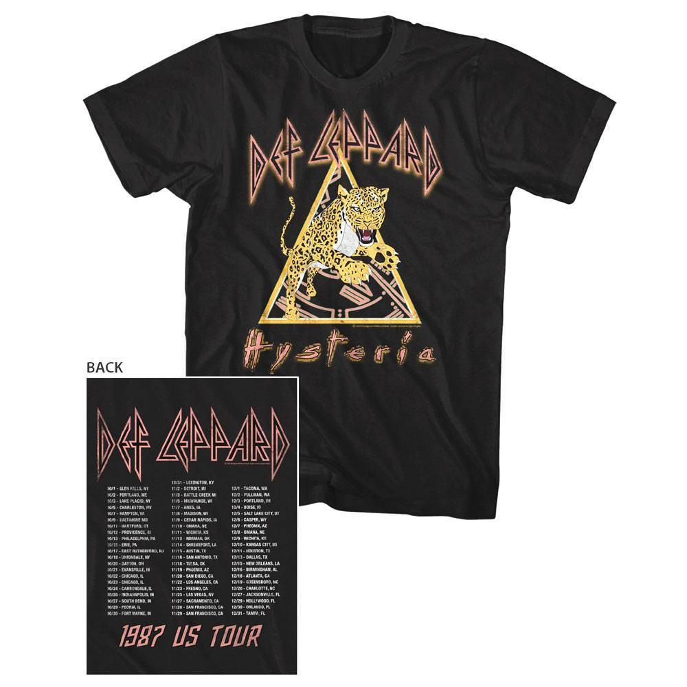 Def Leppard Leopard Hysteria Us Tour 1987 Men'S T Shirt