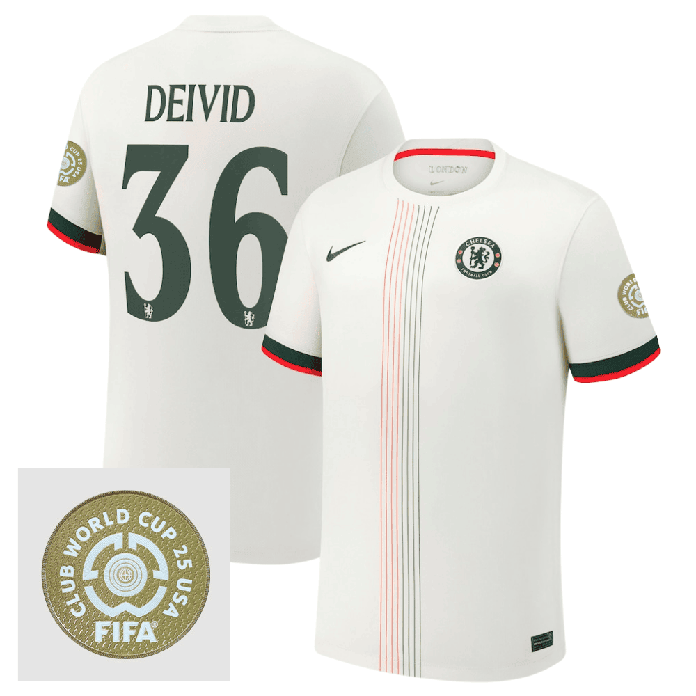 Deivid Washington 36 Chelsea 2025/26 FIFA Club World Cup 25 USA Patch Away Men Jersey - White