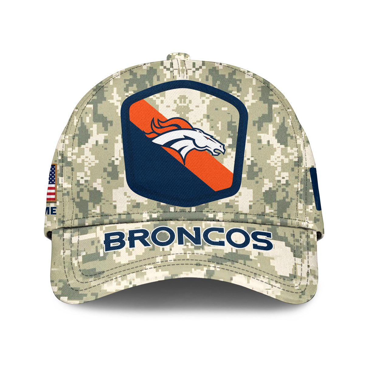 Denver Broncos Camo Salute To Service Personalized Classic Baseball Cap