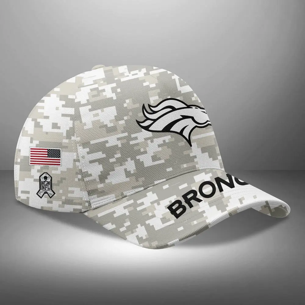 Denver Broncos Nfl Arctic Camo 2024 Salute To Service Custom Name And Year Classic Cap Wcc1008