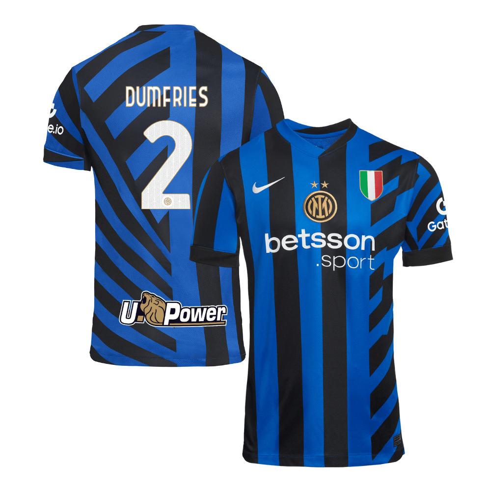Denzel Dumfries 2 Inter Milan 2024-25 Home Men Jersey - Blue