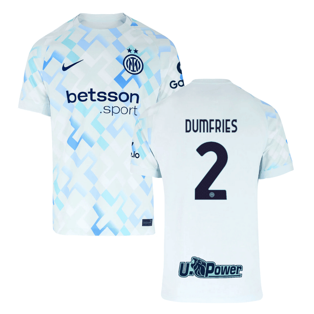 Denzel Dumfries 2 Inter Milan 2025/26 Away Men Jersey - White