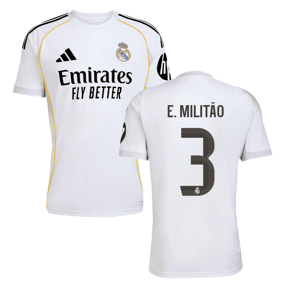 der Milito 3 Real Madrid 2025/26 Home Men Jersey - White