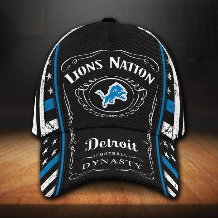 Detroit Lions And Jack Daniel 3D BaseBall Cap CNI722