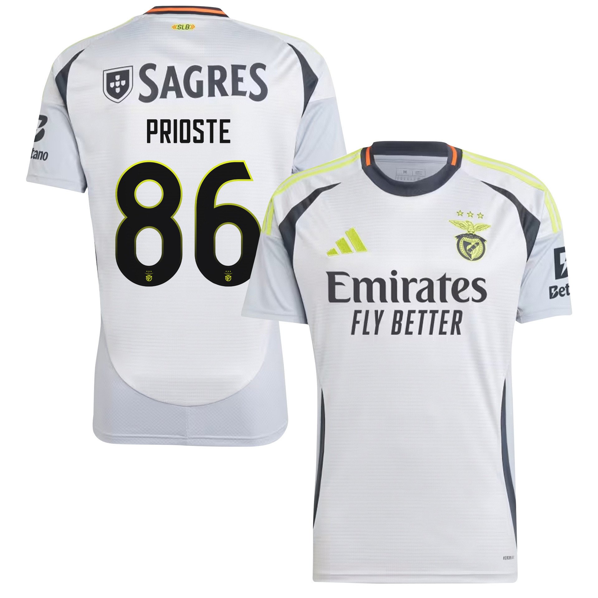 Diogo Prioste 86 S.L. Benfica 2024/25 Third Men Jersey - White