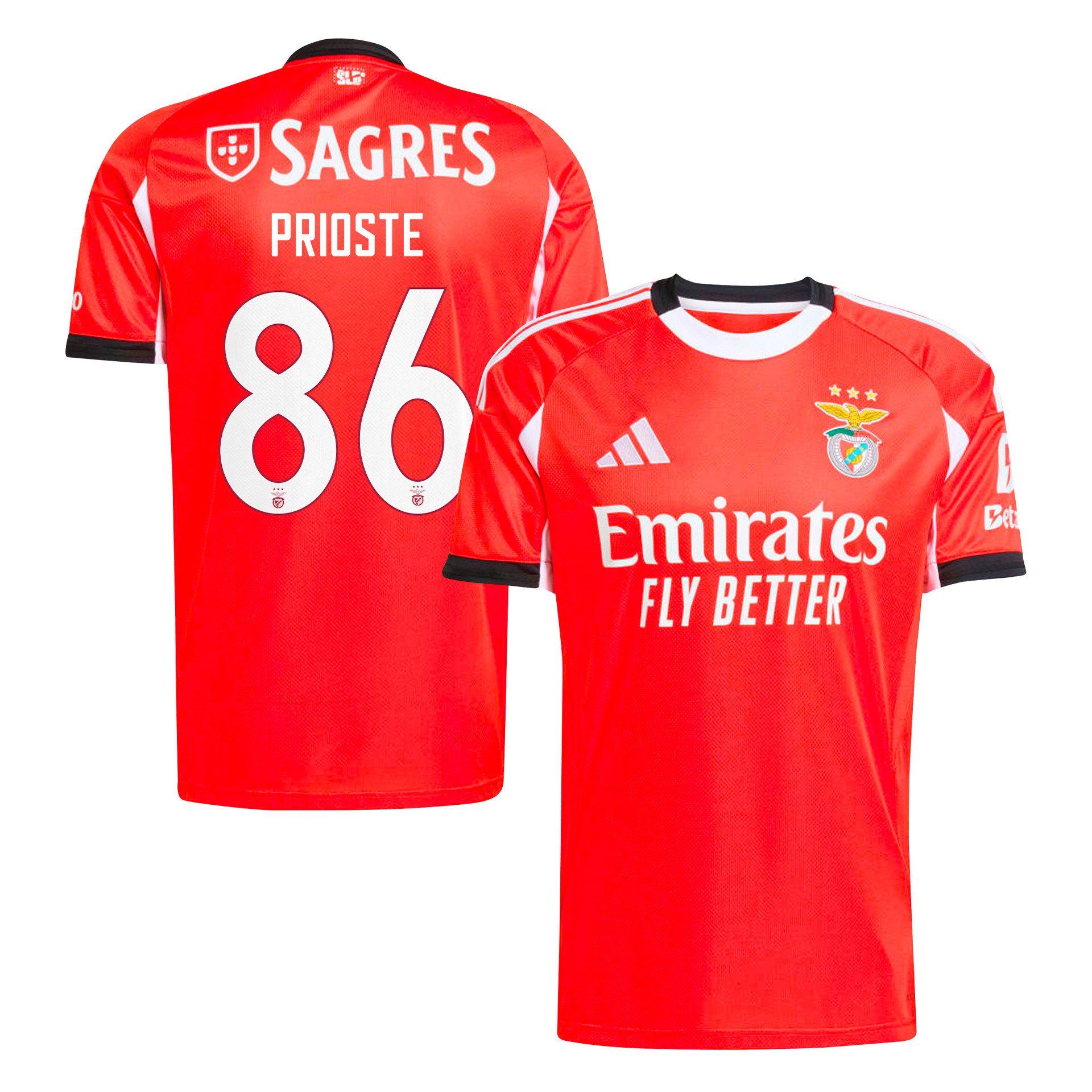 Diogo Prioste 86 SL Benfica 2025/26 Home Men Jersey - Red