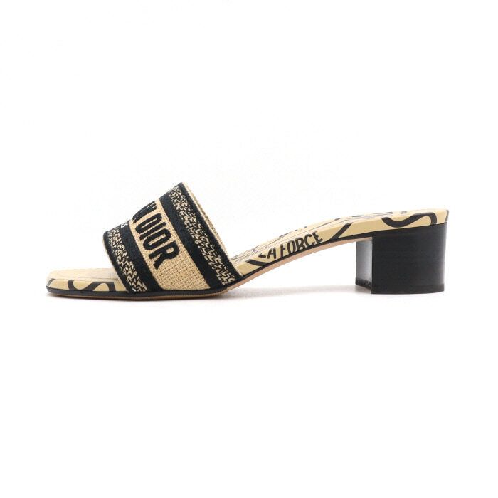 Dior Embroidered Cotton Dway Women's Mule Sandals Slippers AA46060