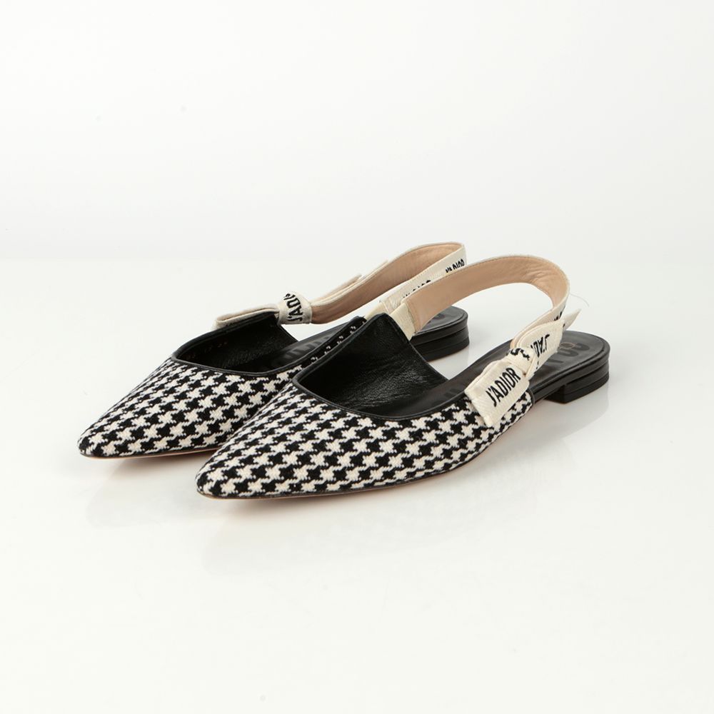 Dior Houndstooth Check Flat Shoes Size 38 SKU