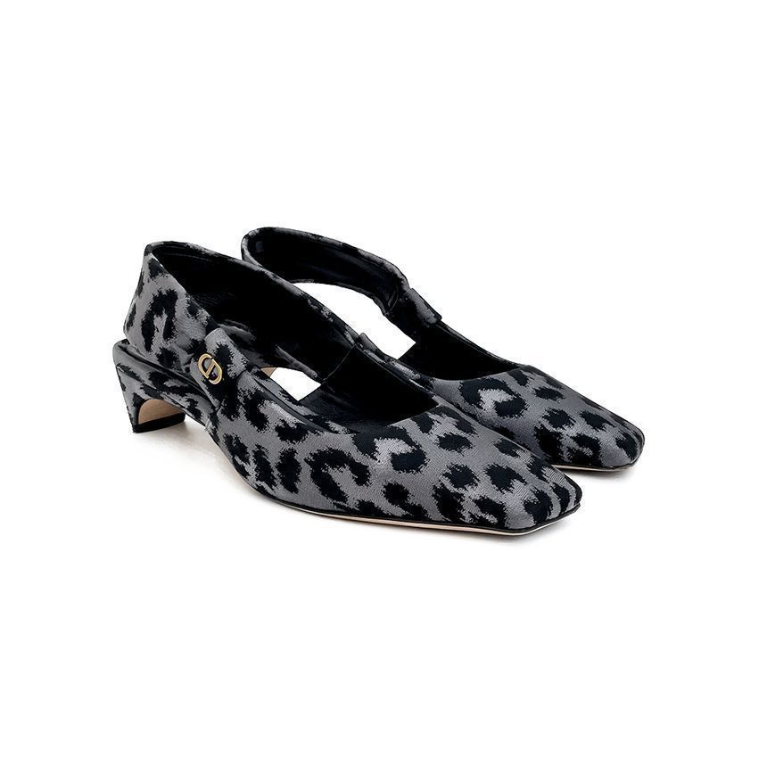 Dior Leopard Slingback Gray 4ET0729
