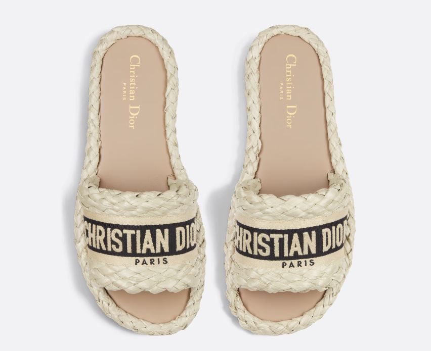 Dior Logo Raffia Sandal Slipper kcq844ecj-23y