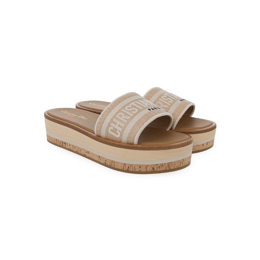 Dior Platform Mule Natural/White 5ET0518