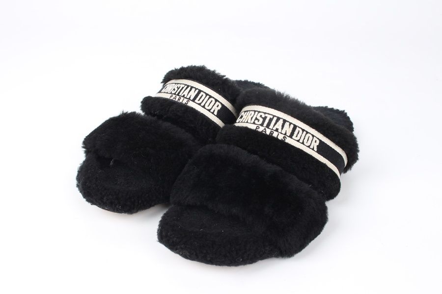 Dior Shearing Logo Slippers Black 36.5(235)