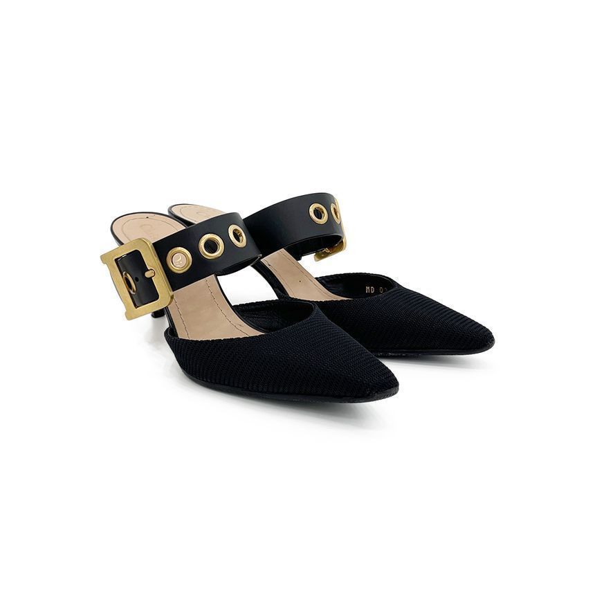 Dior Stiletto Buckle Mule Black - Size 37 SKU