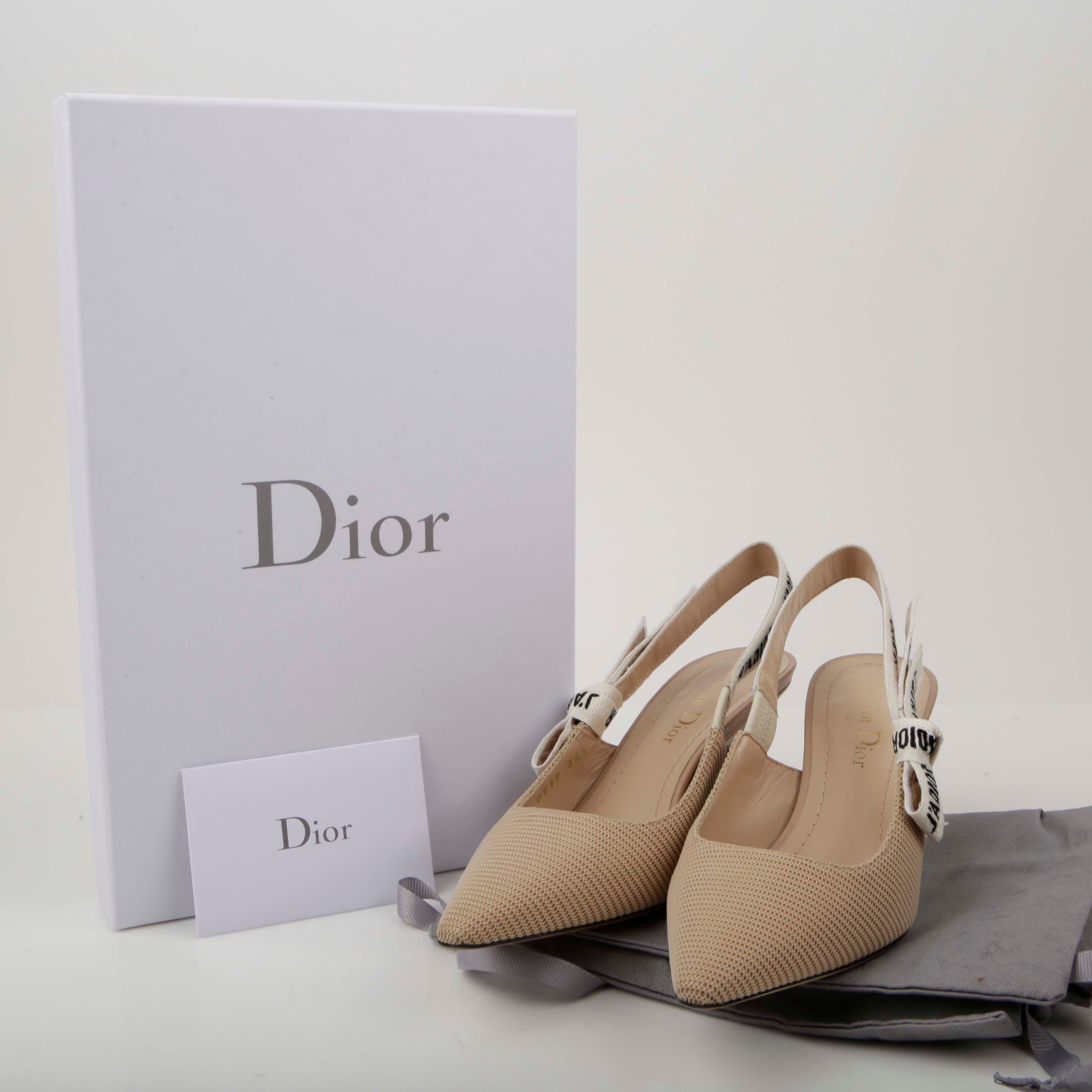 Dior Technical Fabric J'A Slingback Pumps - Nude (35.5) KDC200TFLS21U