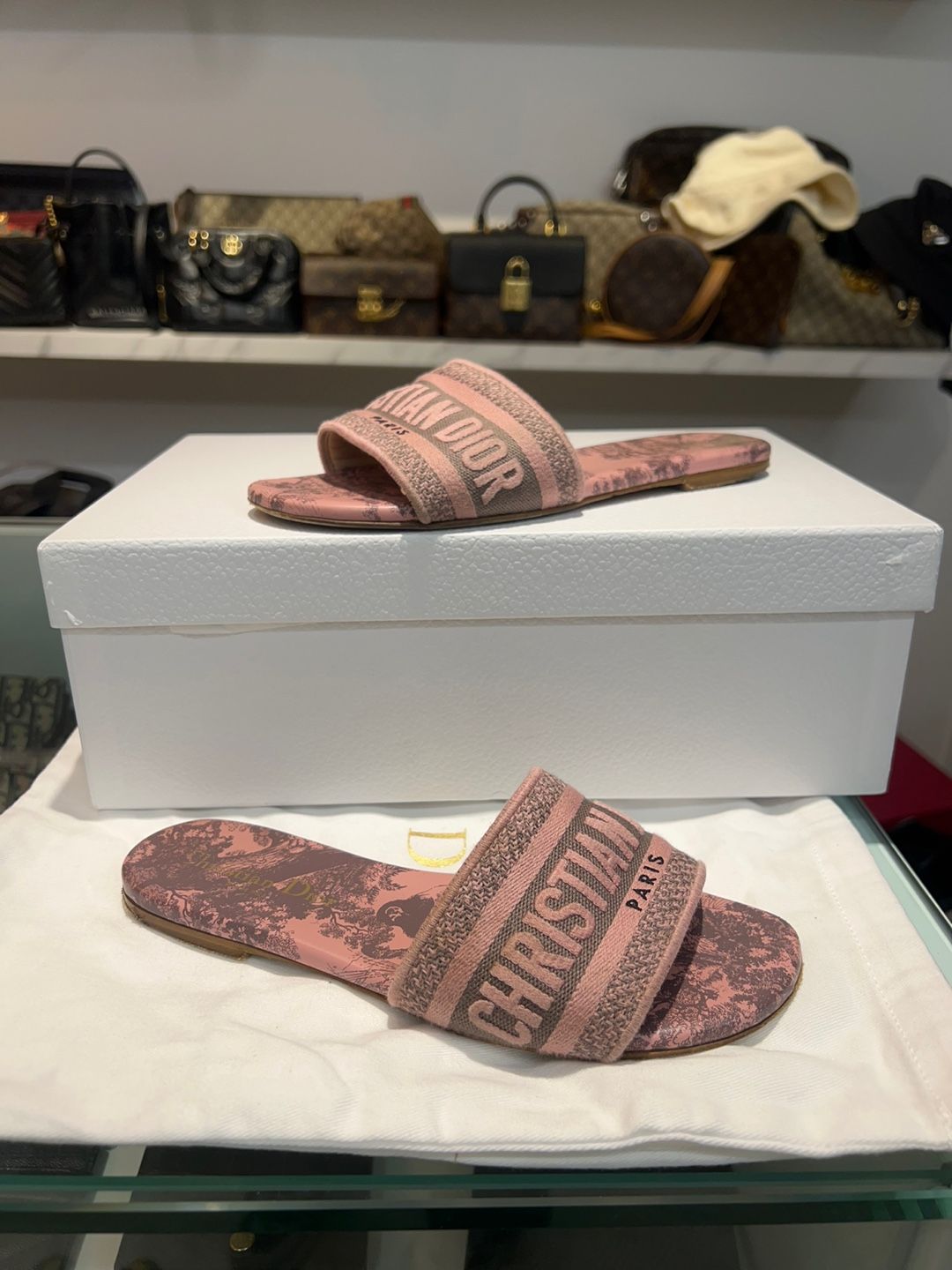 Dior Women's Pink Mule Slipper (35)