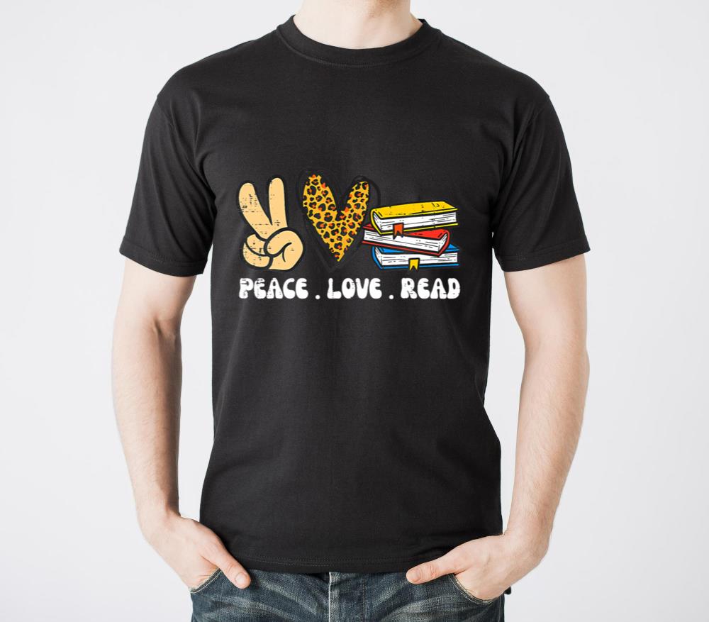 DMM141011Leopard Peace Love Read Book Lover Librar - Unisex Standard T-Shirt