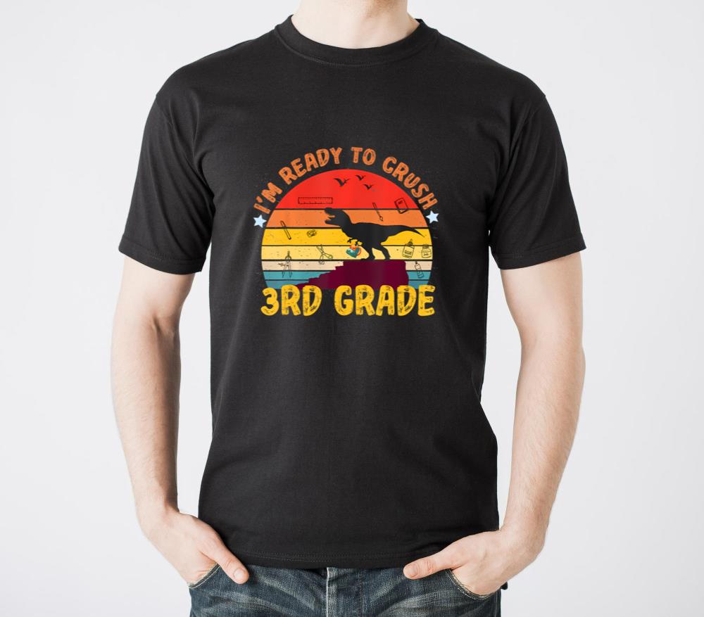 DMM804611Vintage Im Ready To Crush 3rd Grade Dino - Unisex Standard T-Shirt