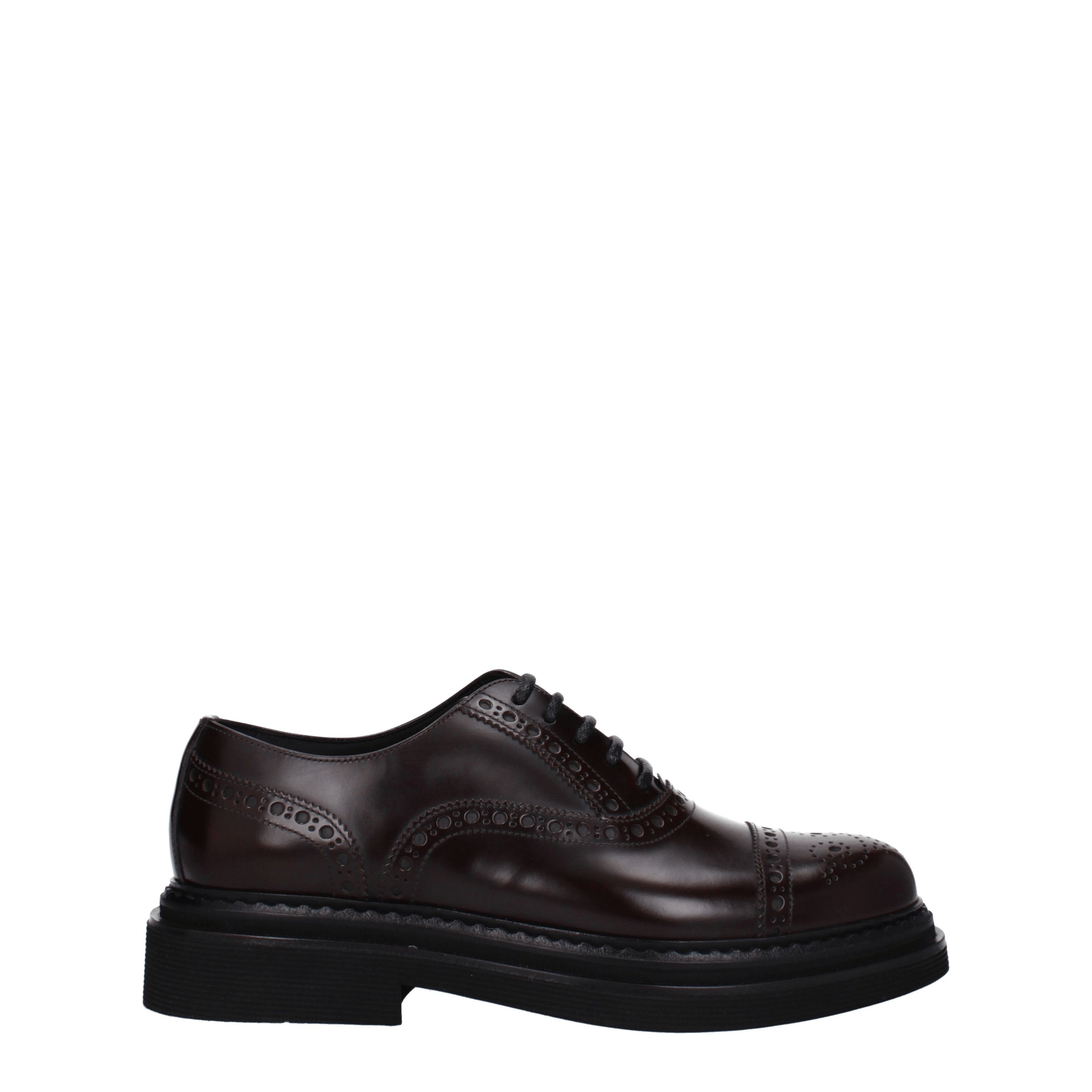 Dolce&Gabbana Lace up and Monkstrap Men Leather Brown/Dark Brown