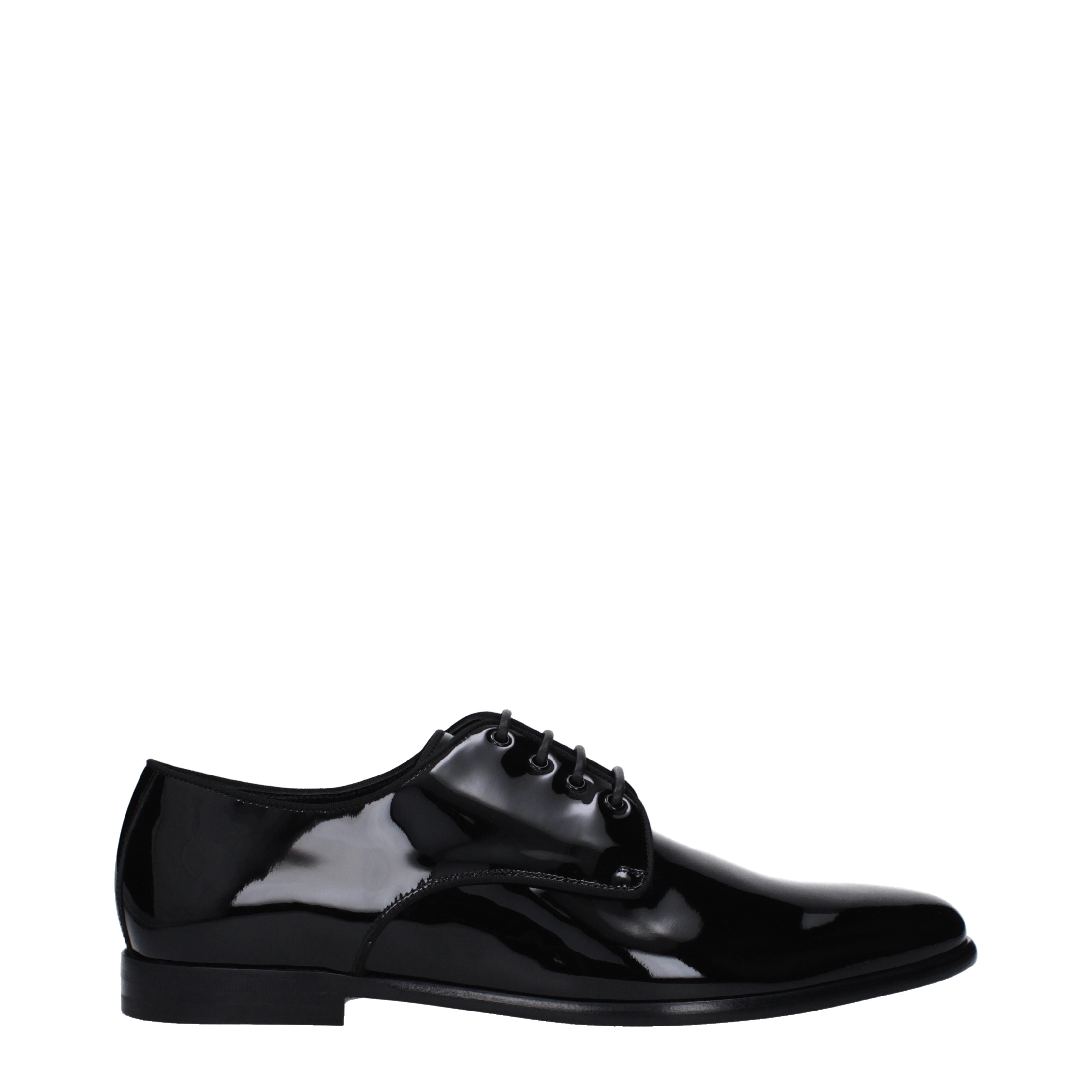 Dolce&Gabbana Lace up and Monkstrap Men Patent Leather Black