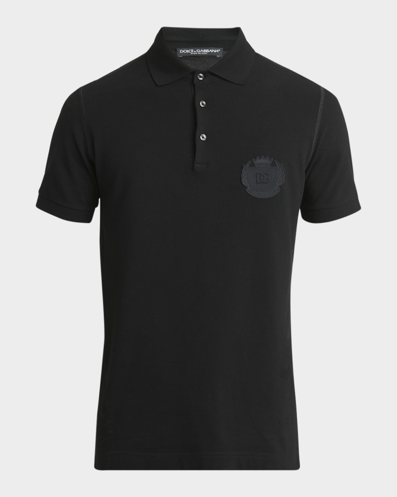 Dolce&Gabbana Men's Circle Logo Polo Shirt Black